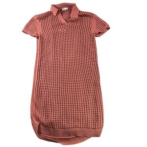 Haven Well Within Dress Womens L Midi Open Knit Cami Lined Short Sleeve Resort